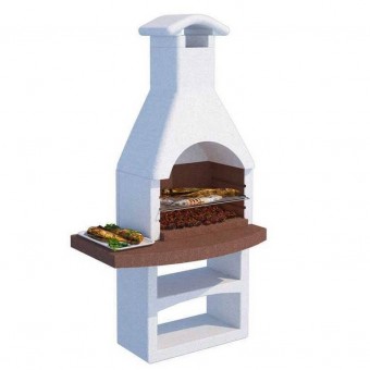 Agrieuro K606939 Gratar pentru gradina / terasa LineaVZ Treviso, din material refractar, ustensile gratar, grill inox inclus, 216x70x114 cm