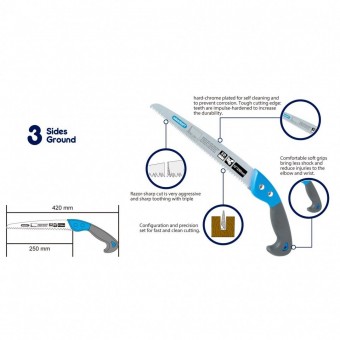 Aquacraft sk-226275 Fierastrau cu teaca pentru crengi, Aquacraft Soft Grip Garden, 250 mm