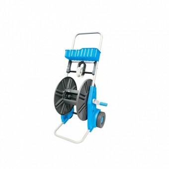 Aquacraft SK-256624 Tambur derulator furtun gradina, Aquacraft Premium 990051, max 50 m, cadru metalic, roti transport