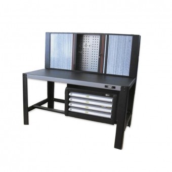 Banc de lucru pentru atelier, Geko G51428, dimensiune 150 x 75 x 146cm