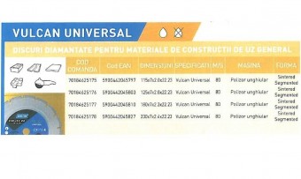 Bernardo 70184625178 Disc diamantat segmentat universal 230x22.23 Norton Vulcan