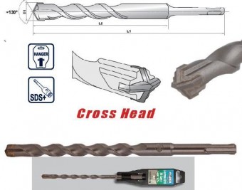 Burghiu beton SDS Plus 14X260 mm, Cap Cruce, Raider