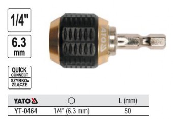 Surubelnita pentru biti 50mm, 1/4'', Yato YT-0464