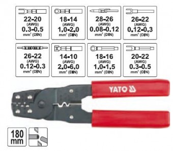 CLESTE SERTIZAT CONECTORI 180MM, YATO YT-2256