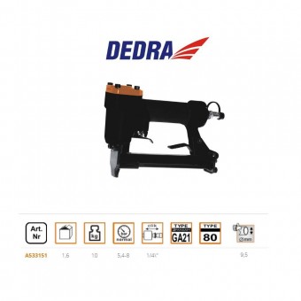 Dedra A533151 Capsator pneumatic Dedra Pansam A533151, dimensiuni capse 6-16 mm