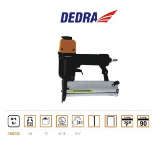 Dedra A533152 Capsator pneumatic 2 in 1, Dedra Pansam A533152, capse 16-40 mm, cuie 15-50 mm