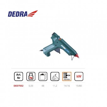 Dedra DED7552 Pistol de lipit cu batoane silicon Dedra DED7552, putere 15/80 W
