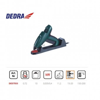 Dedra DED7553 Pistol de lipit cu batoane silicon Dedra DED7553, putere 35/400 W, temperatura reglabila