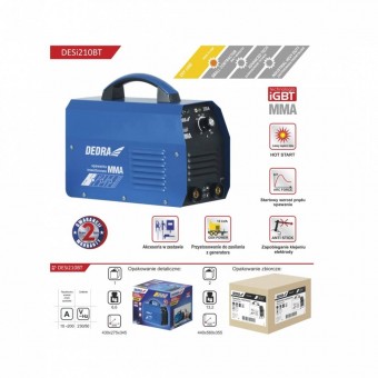Dedra DESI210BT Invertor de sudura 200 A, Dedra DESI210BT, tehnologie IGBT