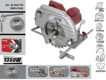 Ferastrau circular de mana 1350W, 190mm, Raider RDP-CS26