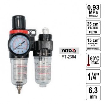 Filtru cu reductor 25 cm3 + rezervor de ulei, Yato YT-2384