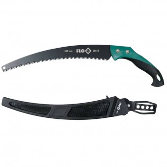 FLO 28613 Fierastrau curbat pentru crengi cu teaca, Flo, 330 mm, otel SK5