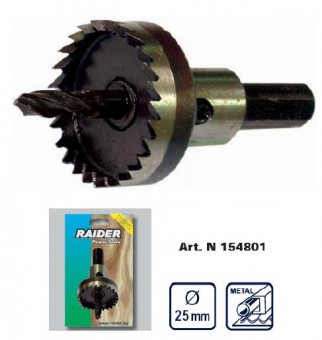 Freza pentru gaurit metal HSS 25mm, Raider