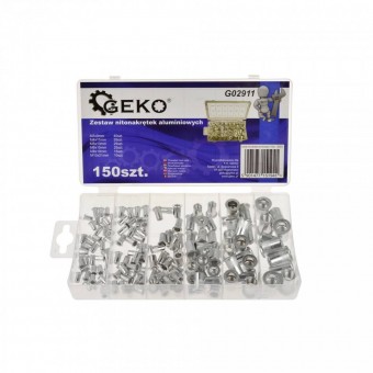 Geko G02911 Set 150 piulite nituibile din aluminiu Geko G02911