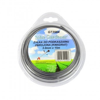 Geko G73964 Fir armat, patrat, Geko G73964, pentru motocoase, 3mm x 15 m, profesional