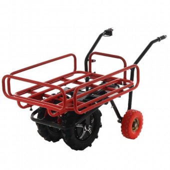 GeoTech K602856 Carucior electric Geotech E-Truck, 2 motoare 2x500W, max 200 Kg, Li-Ion 6Ah, 40V, 6 km/h, Laturi extensibile