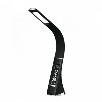 Home SO-LA 8/BK Lampa de birou cu LED-uri si ceas, negru, Home LA 8/BK, 25 led-uri