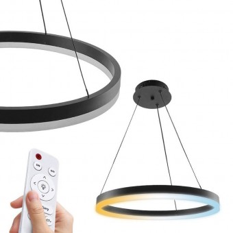 Horoz 019-083-0070 Lustra led 70 W, 3CCT, dimabil, Telecomanda, 4900 lm, Negru, 80x100 cm