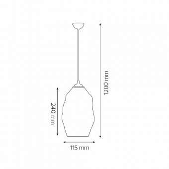 Horoz 021-014-0002CHROME Pendula Meteor Copper, max 60W, sticla