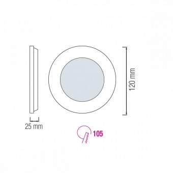Horoz 056-003-0006/ Panou Led rotund, Slim-6, putere 6 W, 6400 K, 270 lm