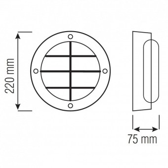 Horoz 071-008-0012 Aplica cu led Altay 12W, 670lm, lumina neutra 4000K, neagra, corp aluminiu