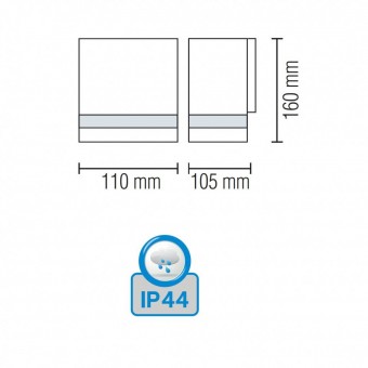 Horoz 075-010-0001/ Aplica de exterior Gardenya-1, Inox, IP44, GU10, putere 35 W