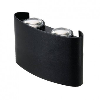 Horoz 076-039-0004/NEGRU Aplica de exterior Proton-4, Aluminiu, putere 4W, lumina neutra 4200K, 360lm, 85-265V, IP65