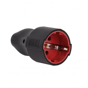 Horoz 300.000.805 Cupla stecher cauciucat Horoz Schuko, 16A, max.250V, negru