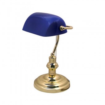 Horoz HL090/BLUE Veioza pentru birou, Simge Clasic Albastra, E27, max. 60 W, sticla