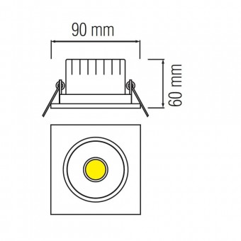Horoz HL679L Spot Led Victoria-5 Mat Chrome, 5W, 354lm, lumina calda 2700K, patrat, 220-240V, Aluminiu, Argintiu