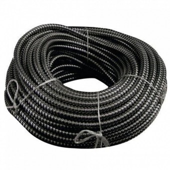 Horoz MPVC-26 Tub flexibil tip copex metalic cu izolatie PVC, diametru 26 mm, Negru, 25 m, galvanizat