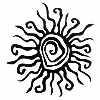 Krodesign KRO-1005/ Decoratiune perete Krodesign Spiral Sun, diametru 53 cm, negru