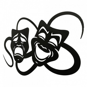 Krodesign KRO-1008 Decoratiune perete Krodesign Theater Mask, diametru 50x34 cm, negru