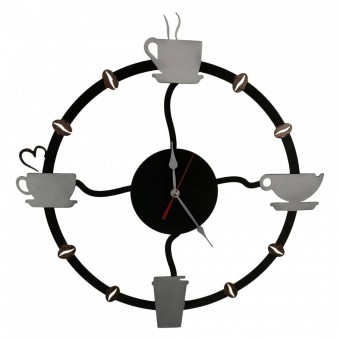 Krodesign KRO-1017 Ceas de perete metalic Krodesign Coffee Time, diametru 50 cm
