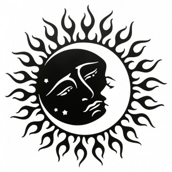Krodesign KRO-1022/ Decoratiune perete Krodesign Sun Moon, diametru 60 cm, negru