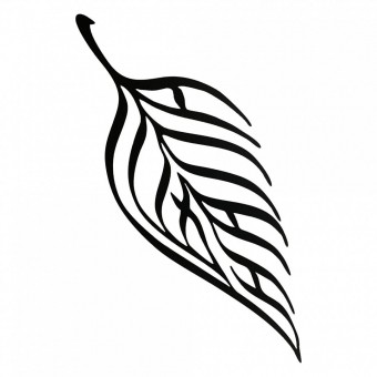 Krodesign KRO-1026 Decoratiune perete Krodesign Leaf, Lungime 100 cm, negru