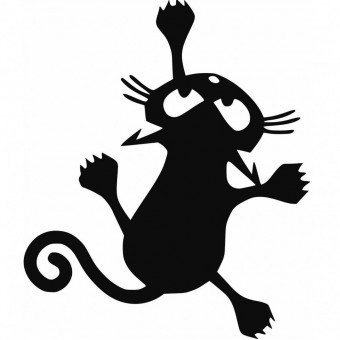 Krodesign KRO-1034/ Decoratiune perete Krodesign Scared Cat, negru, 35 cm