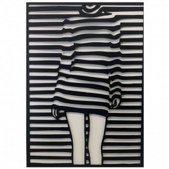 Krodesign KRO-1037 Decoratiune perete Krodesign KRO-1037 Girl, lungime 80x58 cm, negru
