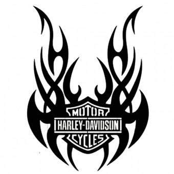 Krodesign KRO-1059 Decoratiune metalica de perete Krodesign KRO-1059, Harley Davidson II, diametru 60 cm, grosime 1.5 mm