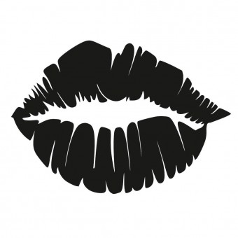 Krodesign KRO-1065 Decoratiune metalica de perete Krodesign KRO-1065 Lips Design, diametru 50 cm, negru, grosime 1.5 mm