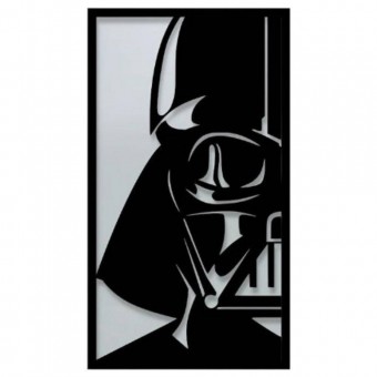Krodesign KRO-1068 Decoratiune metalica de perete Krodesign KRO-1068, Darth Vader, lungime 55 cm, negru, grosime 1.5 mm