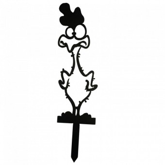 Krodesign KRO-1133 Decoratiune gradina / ghiveci Krodesign Scared Chicken KRO-1133, metal, inaltime 64 cm