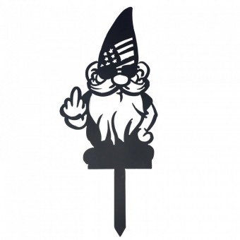 Krodesign KRO-1136 Decoratiune gradina / ghiveci Krodesign Angry Gnome KRO-1136, metal, inaltime 62 cm