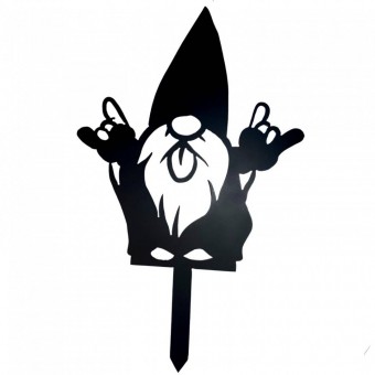 Krodesign KRO-1139 Decoratiune gradina / ghiveci Krodesign Rock Roll Gnome KRO-1139, metal, inaltime 61 cm