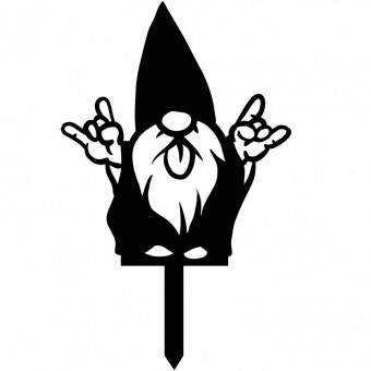 Krodesign KRO-1139/ Decoratiune gradina / ghiveci Krodesign Rock Roll Gnome KRO-1139, metal, inaltime 61 cm