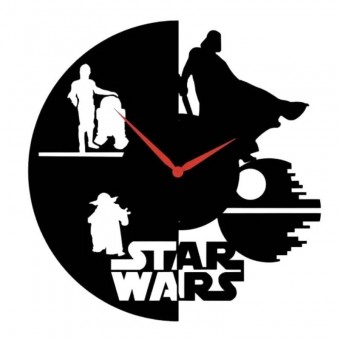 Krodesign KRO-1159 Ceas de perete metalic Krodesign StarWars KRO-1159, diametru 50 cm, negru