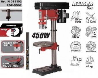 Masina de gaurit cu coloana 450W, Raider 