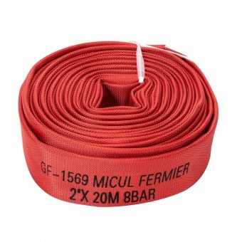 Micul Fermier GF-1569 Furtun pompier 2 20m 8bar fara capete ROSU