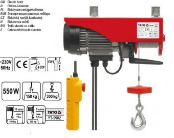 Macara electrica 550W - 150/300 kg, YATO, YT-5902