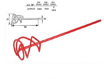 Mixer vopsea 80x400mm-hex 8mm, Raider